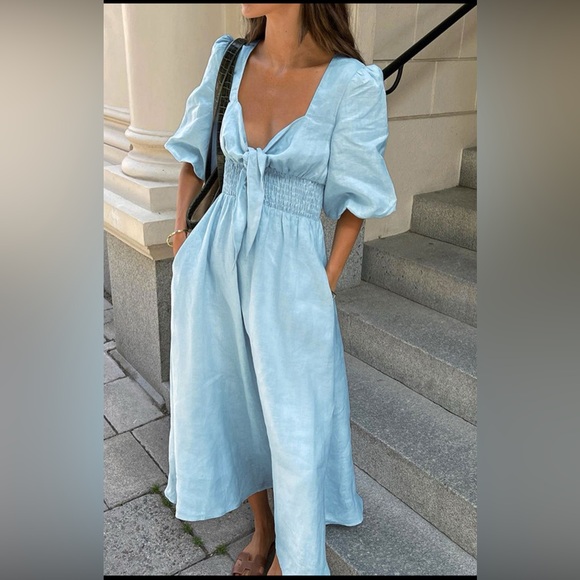 Commense Light Blue Long Sleeve Dress - Picture 3 of 10